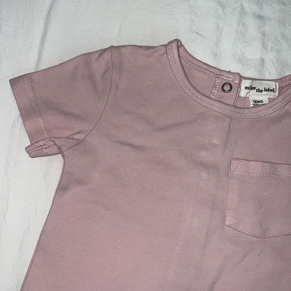 MILES THE LABEL BASIC CLOUDY PINK ROMPER 12M - Picture 3 of 5